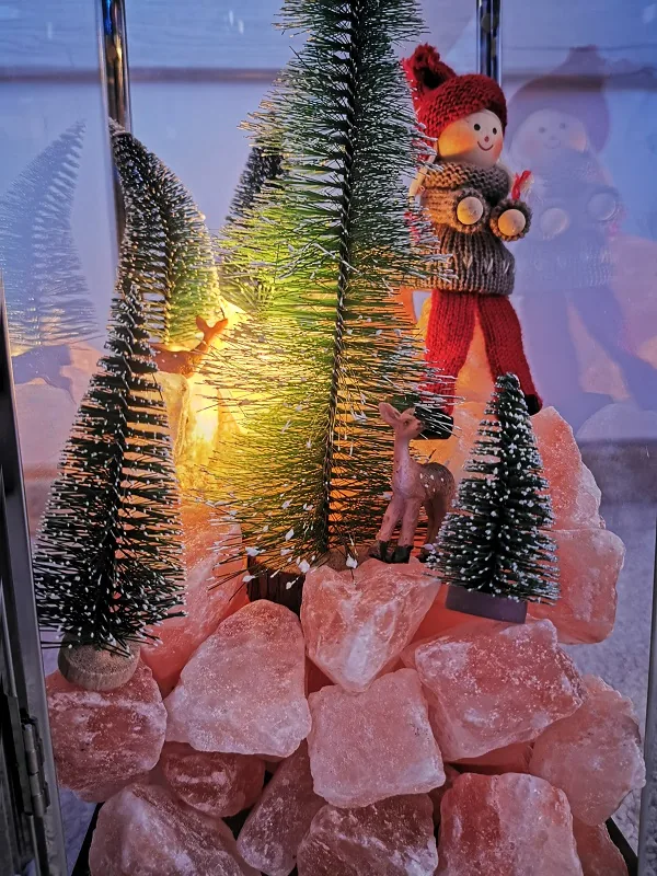 Karácsonyi dekoráció sókristályokon